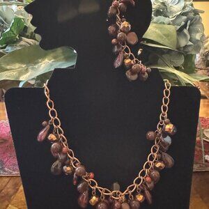 Set of Beaded Necklace and Bracelet